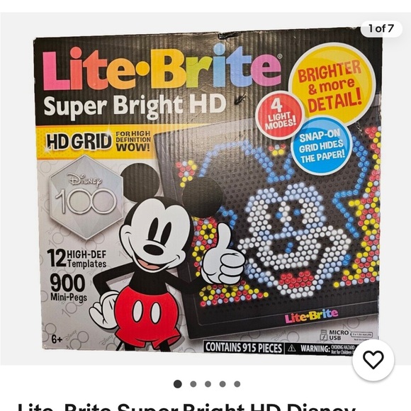Lite-Brite Super Bright HD Disney 100 - Picture 1 of 3